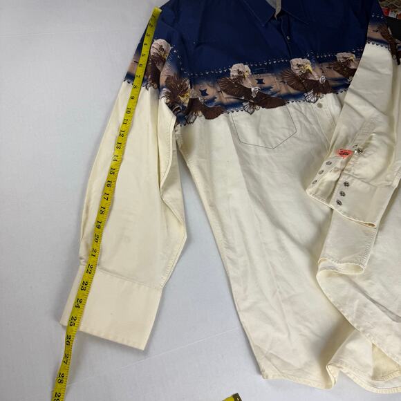 Vintage Mens Cumberland Outfitters Bald Eagle Americana XXL Shirt - Picture 6 of 8